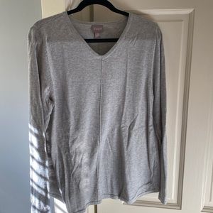 NWT Chicos lightweight v-neck sweater** Size 2** Color: Light Heather Grey